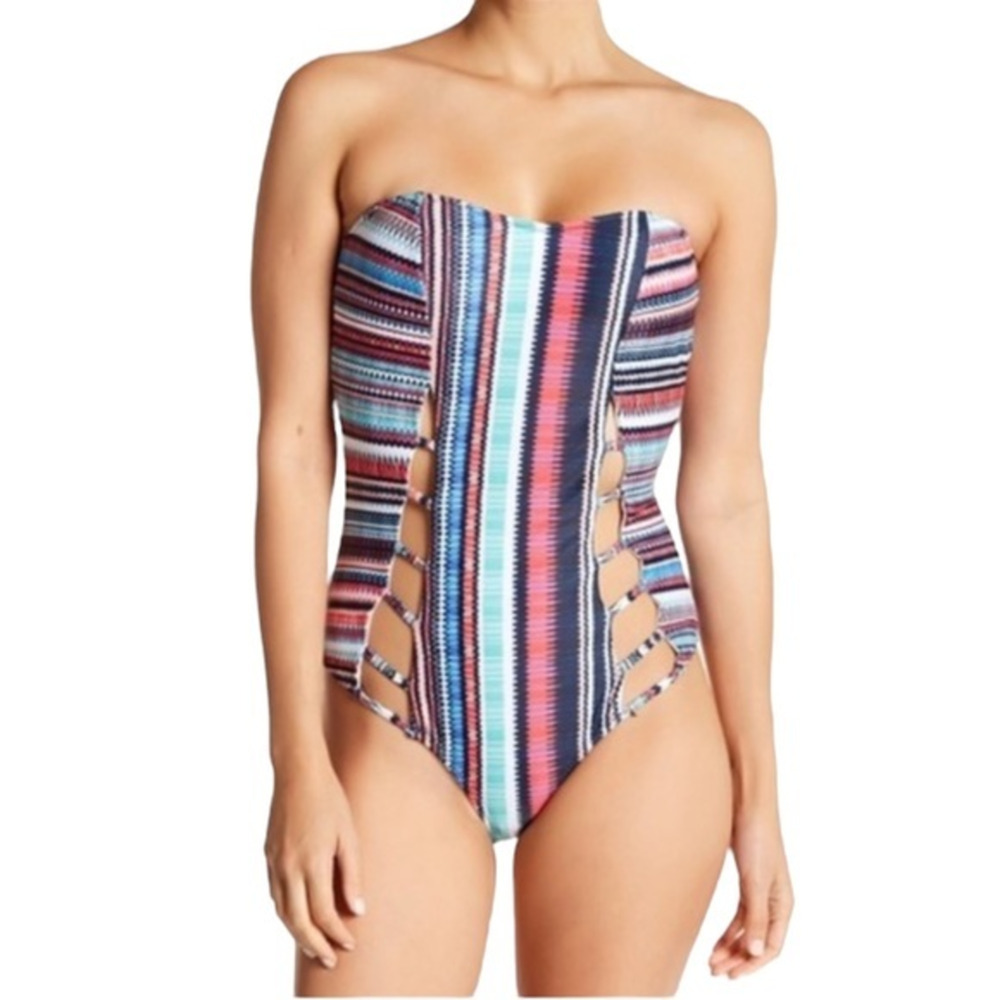 Jessica Simpson Cutout Swimsuit‎ Bathing Suit Removable Strap XL